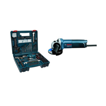 Bosch GWS 600 Professional Angle Grinder (Blue) with GSB 600 RE 13mm 600 Watt Smart Drill Kit