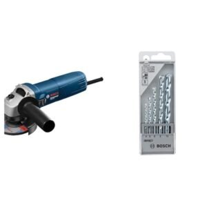 Bosch GWS 600 Professional Angle Grinder (Blue) & Bosch 2608590090 Masonry Drill Bit Set (5-Pieces)