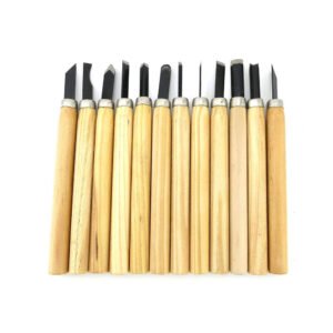 toptopdeal VIDISA Wood Carving Hand Chisels Knife Tools, Set of 12 Pieces | 5.1 Inch | Wooden color